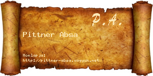 Pittner Absa névjegykártya